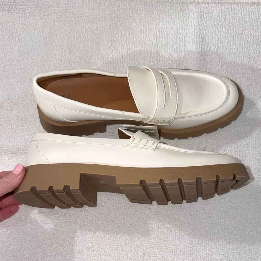 a new day Cream Loafers with Tan Soles